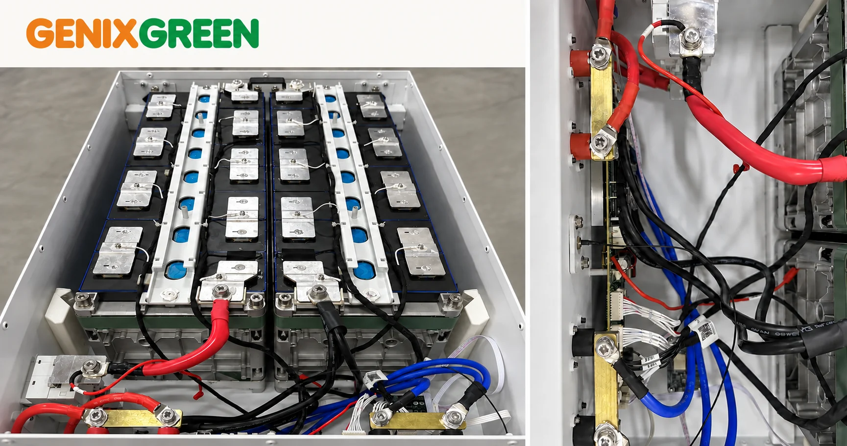 Елементи акумулятора Genixgreen, з’єднання та вимірювальні дроти BMS