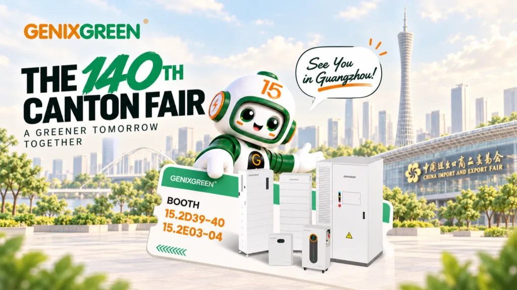 Приглашение GENIXGREEN на 140-ю Кантонскую ярмарку в Гуанчжоу с указанием номеров стендов 15.2D39-40 и 15.2E03-04